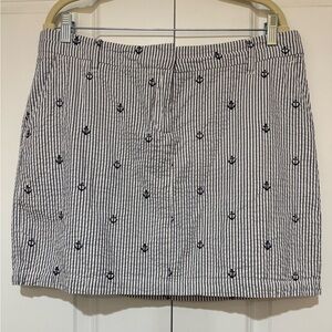 British Khaki Anchor Embroidered Mini Skirt